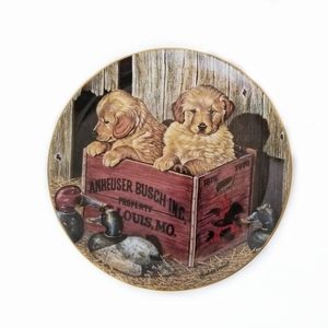 Vintage 1990 Budweiser "Buddies" collection dog decorative plate